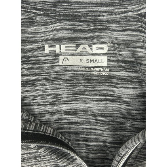 Head Shirt Womens XS Activewear 1/4 Zip Long Sleeve Grey Black Lightweight - Picture 8 of 16